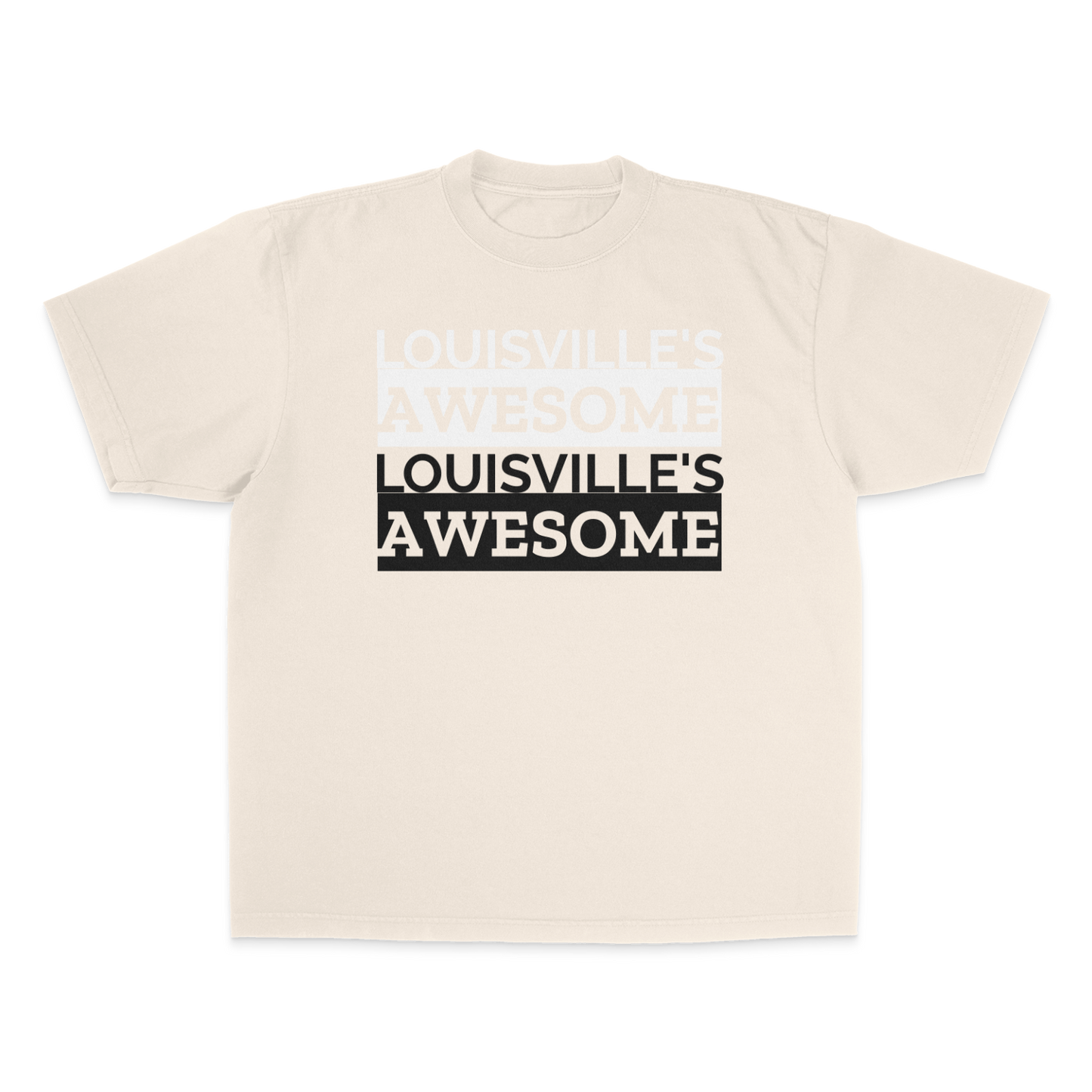 Louisville's Awesome 1st Gen 2.0 WHITE/BLACK. Garment Dye Max Heavyweight Shirt