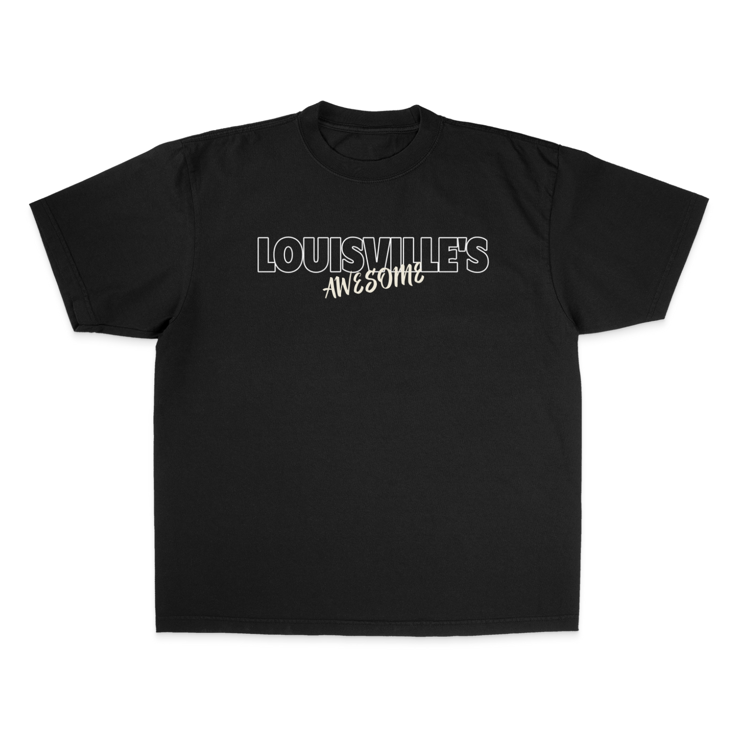 Louisville's Awesome 2nd Gen BLACK/CREAM. Garment Dye Max Heavyweight Shirt