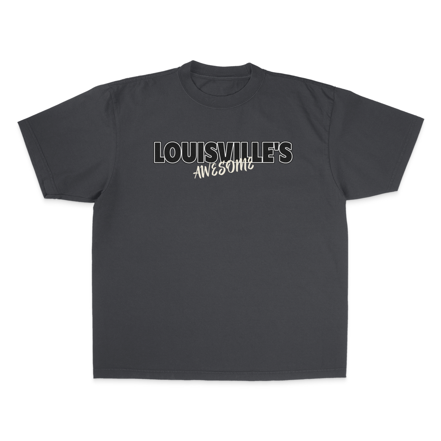 Louisville's Awesome 2nd Gen BLACK/CREAM. Garment Dye Max Heavyweight Shirt