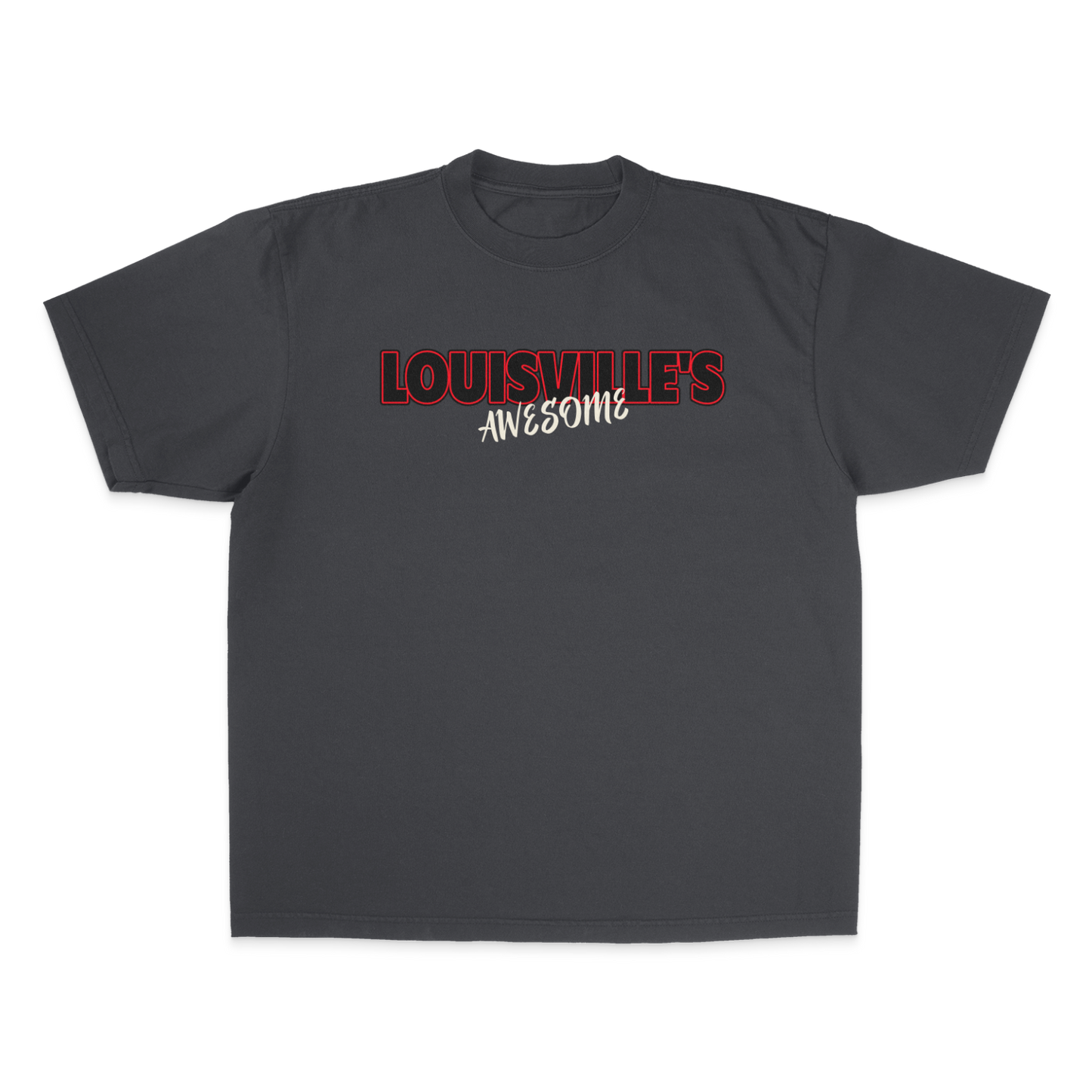 Louisville's Awesome 2nd Gen RED/BLACK/CREAM. Garment Dye Max Heavyweight Shirt