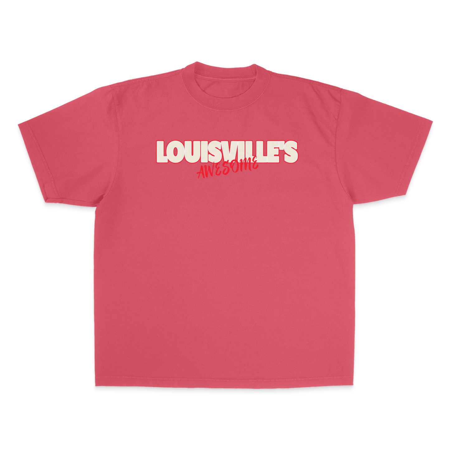 Louisville's Awesome 2nd Gen RED/CREAM. Garment Dye Max Heavyweight Shirt