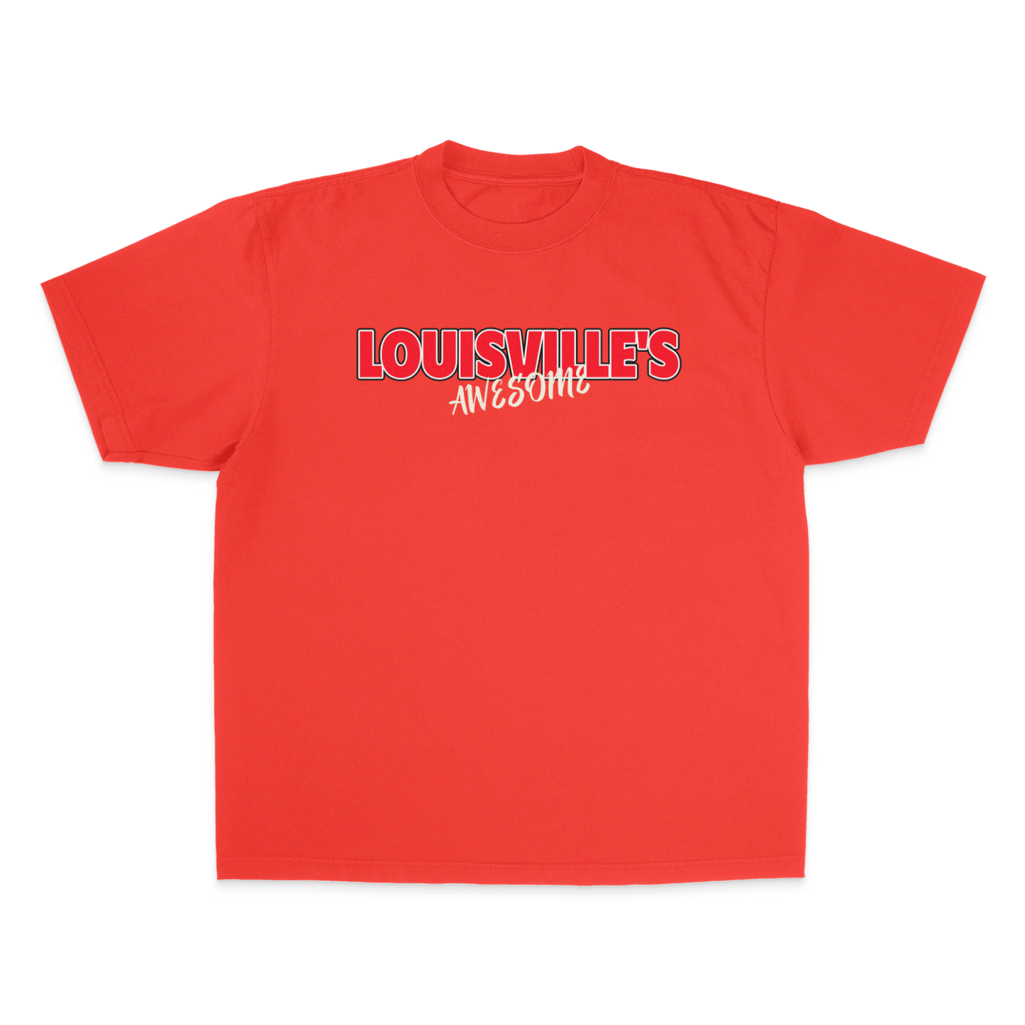 Louisville's Awesome 2nd Gen RED/WHITE. Garment Dye Max Heavyweight Shirt